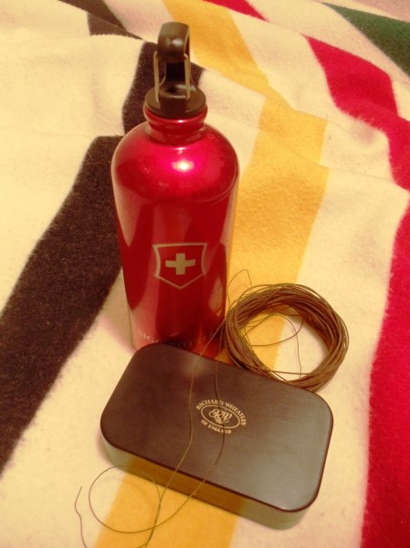 A Wheatley fly box, a Thebault silk fly line, a classic Sigg bottle, and a Pendleton blanket. None of them are plastic. All of them will serve their purpose for a century or more.