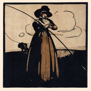 Depiction of Juliana Berners. Lithograph by William Nicholson, 1898.