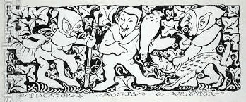 "Piscator, Auceps, and Venator," Arthur Rackham, 1931.